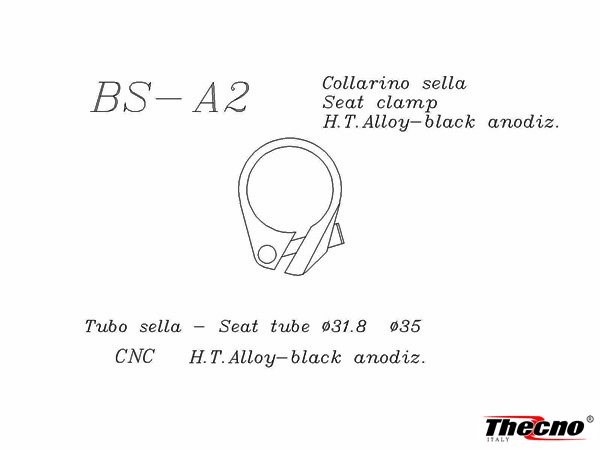 Cod:BS-A2-35 - COLLARINO REGGISELLA IN ALLUMINIO ANODIZZATO NERO BS-A2-35  - Thecnoline